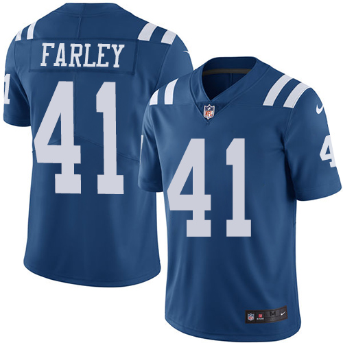 Nike Colts #41 Matthias Farley Royal Blue Men's Stitched NFL Limited Rush Jersey